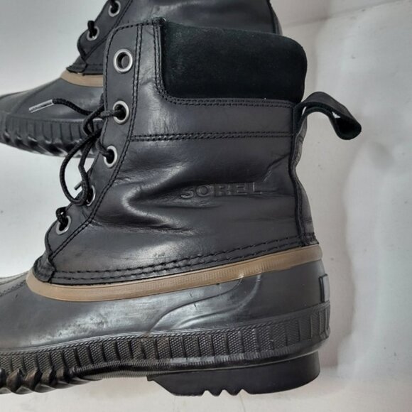 SOREL Cheyanne Lace Full Grain Black Boot Size 8 - Picture 7 of 10